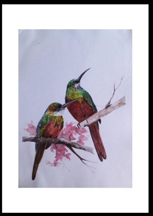 Graceful Perches 绘画, 16x12 in