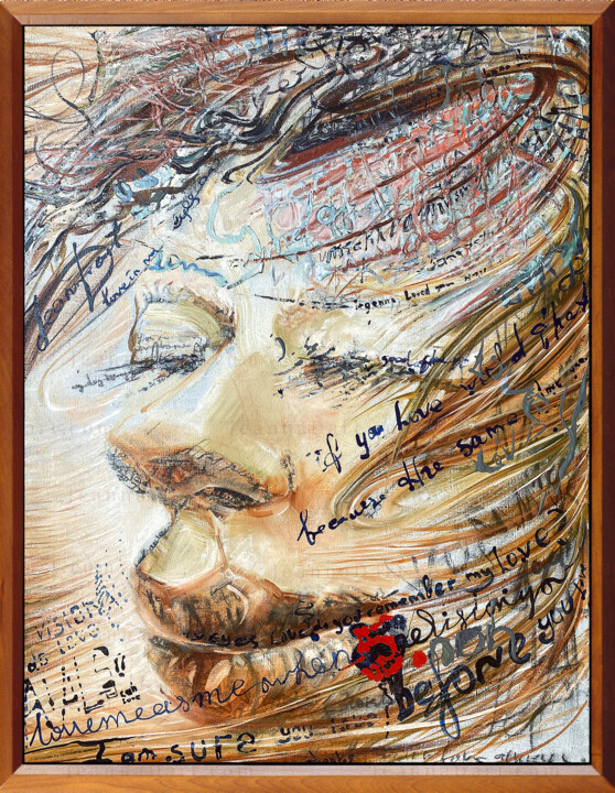 "The Wind at My Back” self-portrait 绘画, 31.5x23.6 in