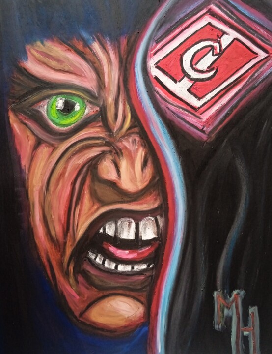 Painting titled "Rage of the ultras" by Maximilian Honderflenik, Original Artwork, Pastel