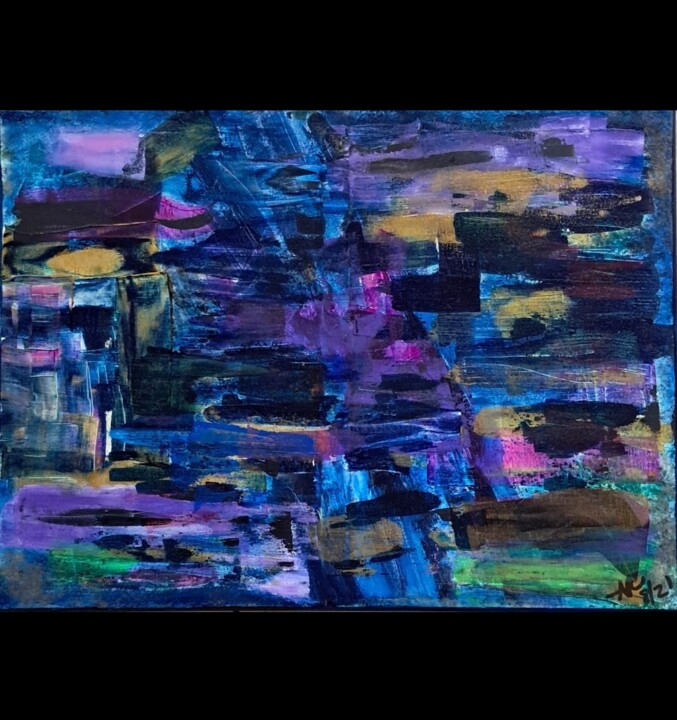 Pintura intitulada "City Lights" por Alexandra Roberts, Obras de arte originais, Acrílico