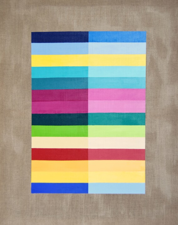 Painting titled "Nature colorfield #2" by Astrid Stoeppel, Original Artwork, Acrylic Mounted on Wood Stretcher frame