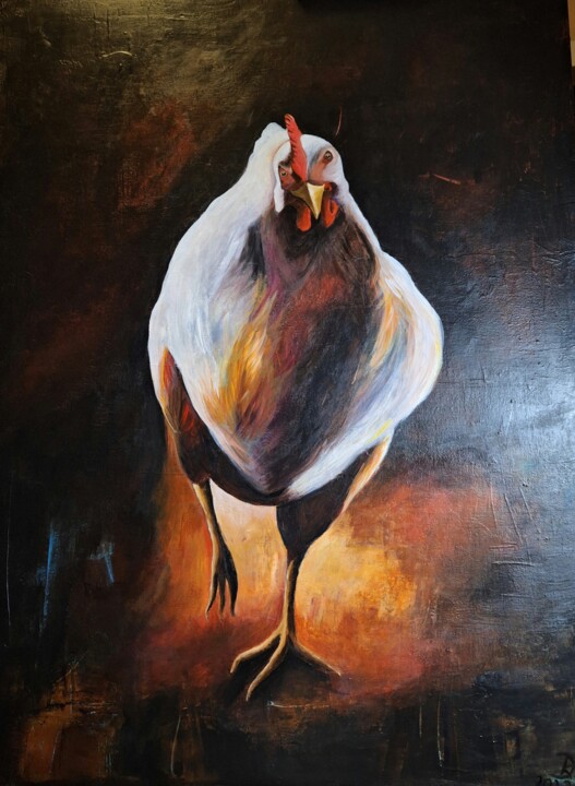 绘画 标题为“Huhn in Ac4yl” 由Katrin Dübbers, 原创艺术品, 丙烯