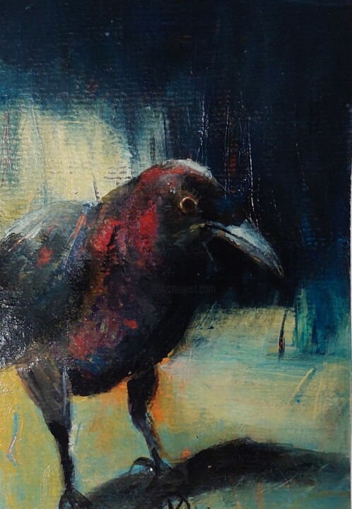 绘画 标题为“Rabe in Acryl” 由Katrin Dübbers, 原创艺术品, 丙烯