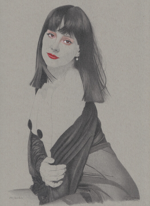 "Black Nr. 32 (21:02)" Disegno, 11,9x8,6 in