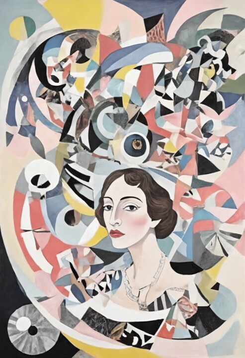 The woman with the jewelry 绘画, 58.1x39.8 in