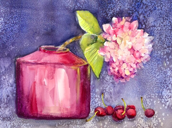 Hortensien Painting, 12.2x16.1 in