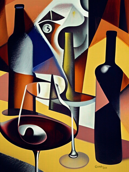 Still life with bottles 绘画, 31.5x23.6 in