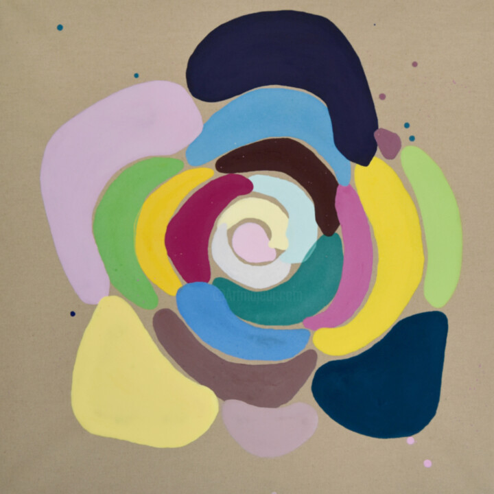 "Poured flower!" başlıklı Tablo Astrid Stoeppel tarafından, Orijinal sanat, Akrilik Ahşap Sedye çerçevesi üzerine monte edil…