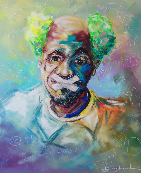 Pintura intitulada "O SILÊNCIO DO PALHA…" por Délio Leite, Obras de arte originais, Acrílico