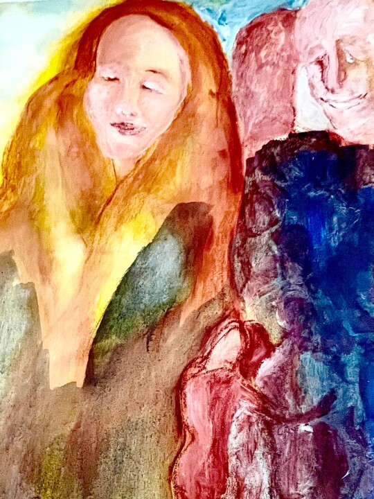 Malerei mit dem Titel "Spätes Glück" von Elisabeth Pein, Original-Kunstwerk, Acryl Auf Keilrahmen aus Holz montiert