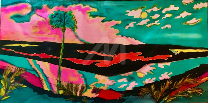 Clair de lune sur Malibu 绘画, 31.5x63 in