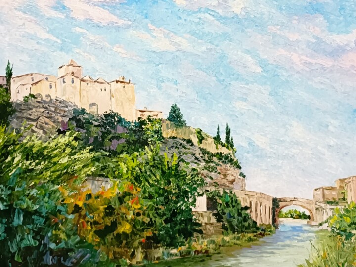 绘画 标题为“Vaison la Romaine” 由Noelle Huin, 原创艺术品, 油