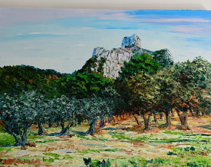绘画 标题为“Les Alpilles” 由Noelle Huin, 原创艺术品, 油