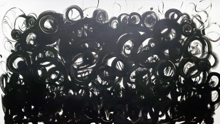 Painting titled "Madness" by Joyce Fournier, Original Artwork, Acrylic Mounted on Wood Stretcher frame
