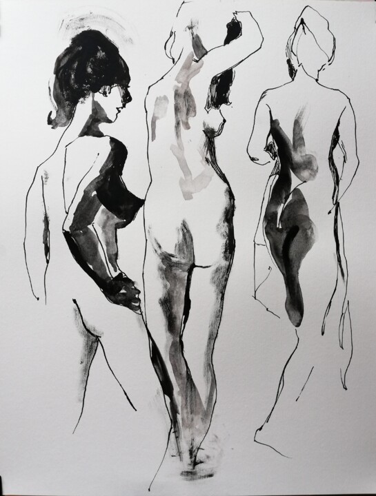 Bathers IV 图画, 17.7x13.9 in