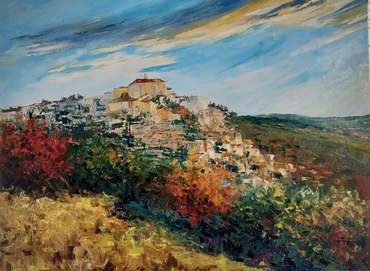 绘画 标题为“Gordes” 由Noelle Huin, 原创艺术品, 油
