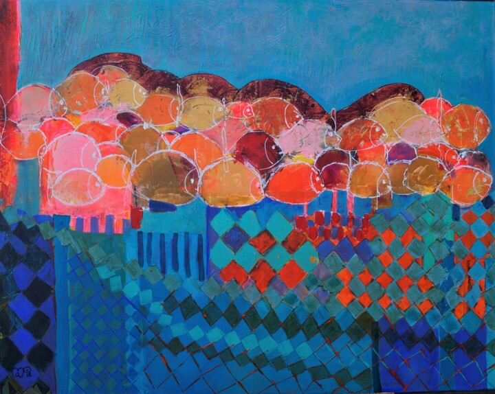 L'entrée des artistes 绘画, 28.7x36.2 in