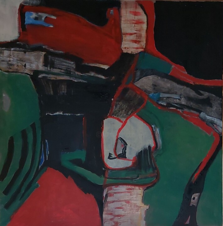 Complémentaires, rigolade. 绘画, 31.5x31.5 in