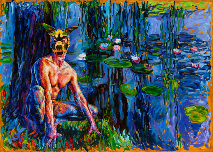 Puppy Play 绘画, 39.4x55.1 in