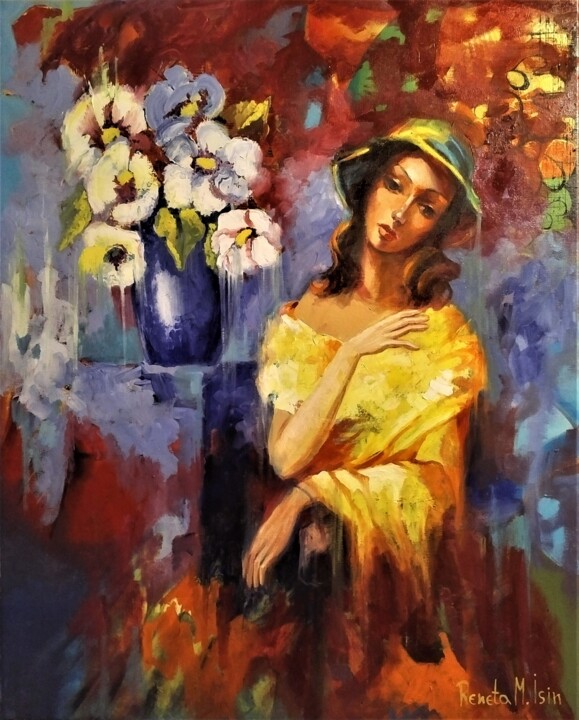French Woman in Studio 绘画, 39.4x31.5 in