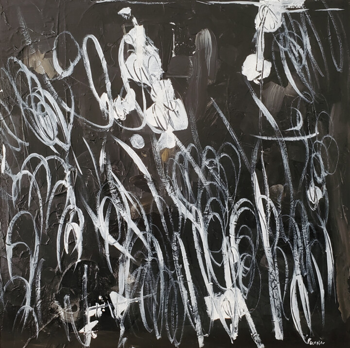 Painting titled "Intuition" by Joyce Fournier, Original Artwork, Acrylic Mounted on Wood Panel