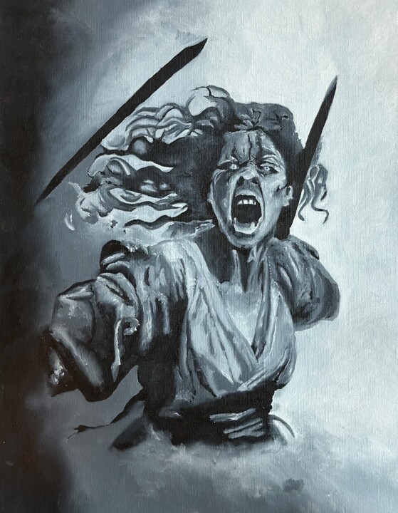 Battle with Demons 绘画, 14x11 in