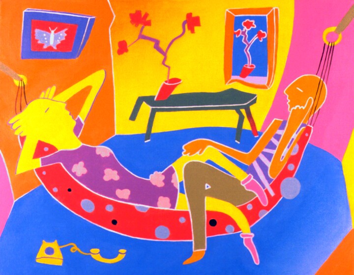 Peinture intitulée "WEEK-END ZÉROZOÏSTE" par François-Pierre Bleau (Dit Zéro Zoo), Œuvre d'art originale, Huile