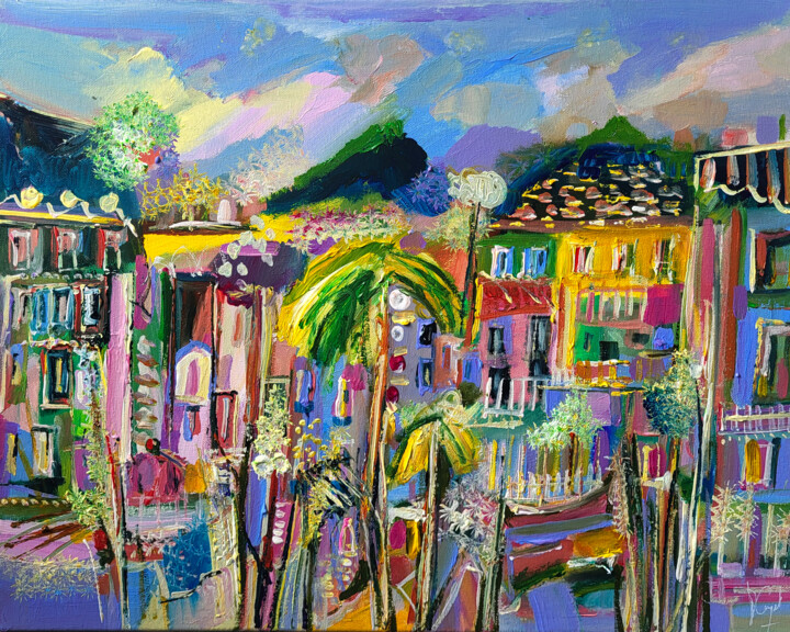 Peinture intitulée "Un panorama est don…" par Muriel Cayet, Œuvre d'art originale, Acrylique Monté sur Châssis en bois