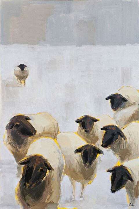 11 sheep 绘画, 47.2x31.5 in