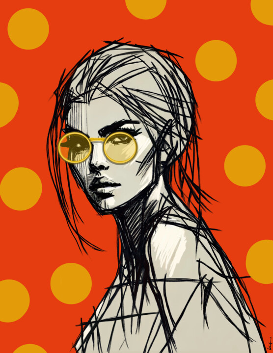 WOMAN WITH GLASSES NO 4 数字艺术