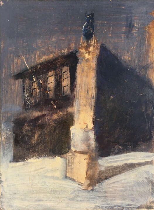 owl monument Pittura, 9,5x7,1 in