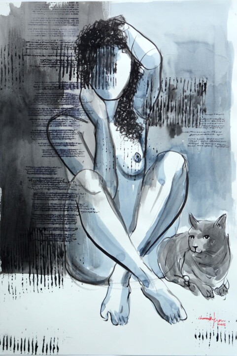 Peinture intitulée "Submissive and Sedu…" par Chammika Jayawardana, Œuvre d'art originale, Acrylique Monté sur Verre