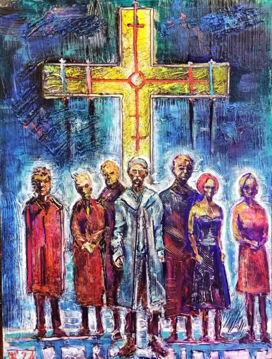 Les adeptes de la nouvelle église Pittura, 31,5x23,6 in