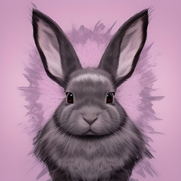 Bunny love 数字艺术, 23.6x20.9 in