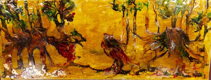 Loup y es-tu ? Tablo, 15,8x47,2 in