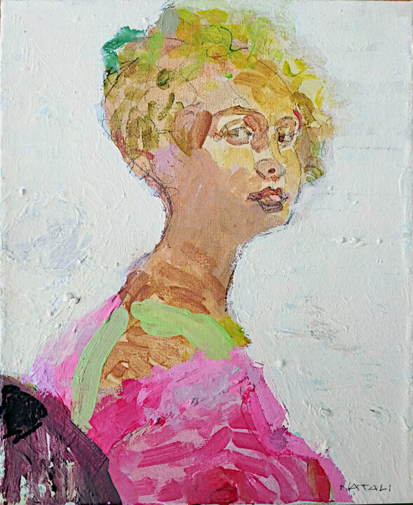 Painting titled "Sibilla Aleramo (ve…" by Stefano Natali, Original Artwork, Acrylic Mounted on Wood Stretcher frame