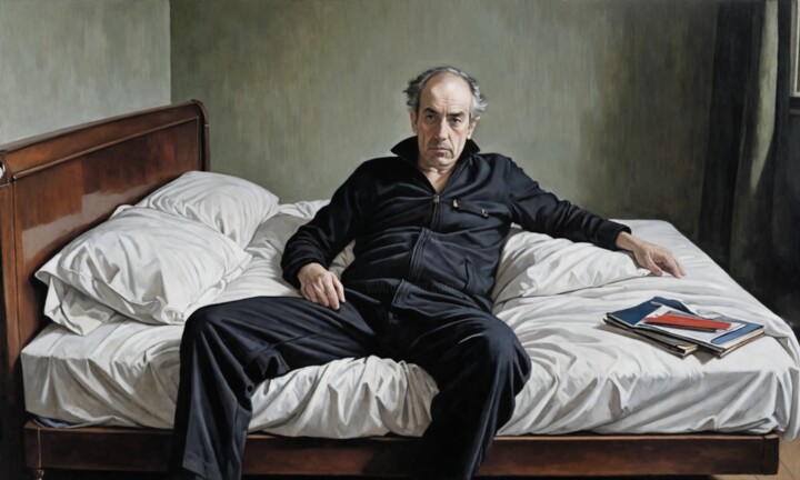 Solitary Reader 绘画, 47.2x78.6 in