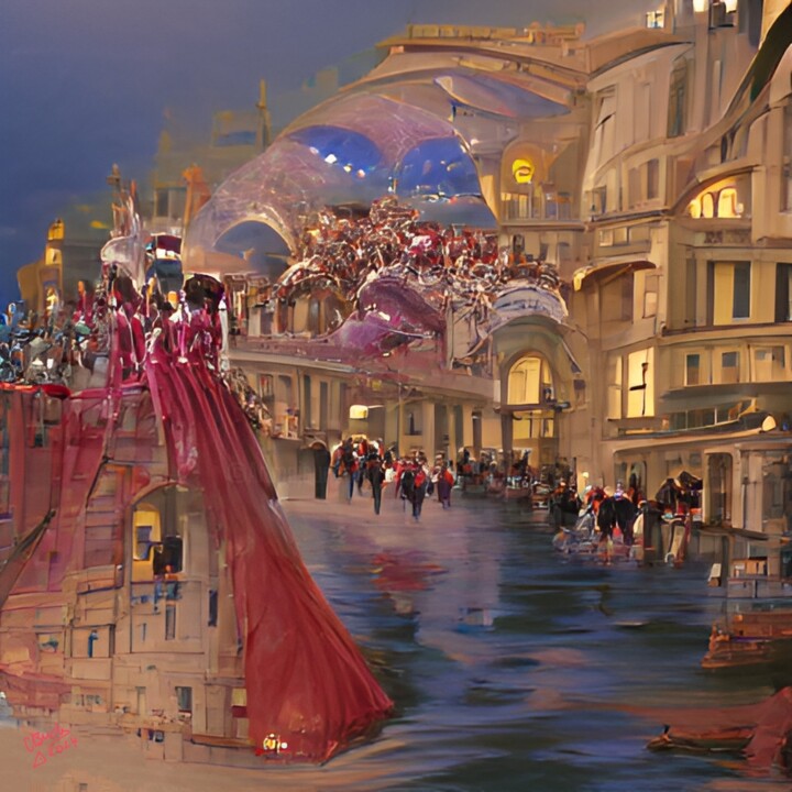 WALKING IN VENICE Tablo, 33,5x33,5 in