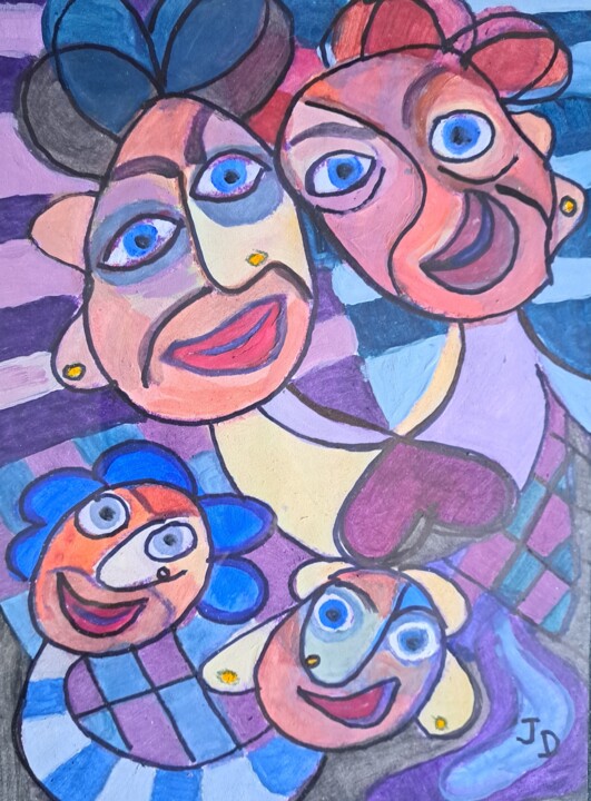 Famille Percing 绘画, 16.3x11.6 in
