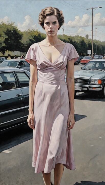 Urban Women Elegance 绘画, 86.6x49.5 in