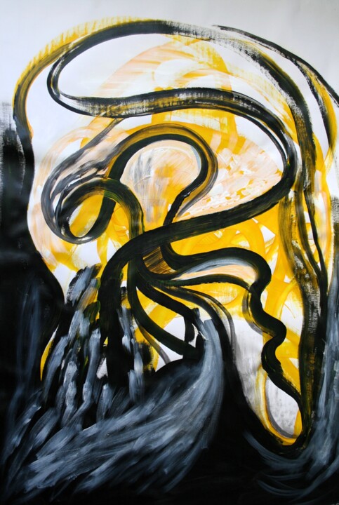 Malerei mit dem Titel "Fireplace" von Aleksandra Cherepanova, Original-Kunstwerk, Acryl