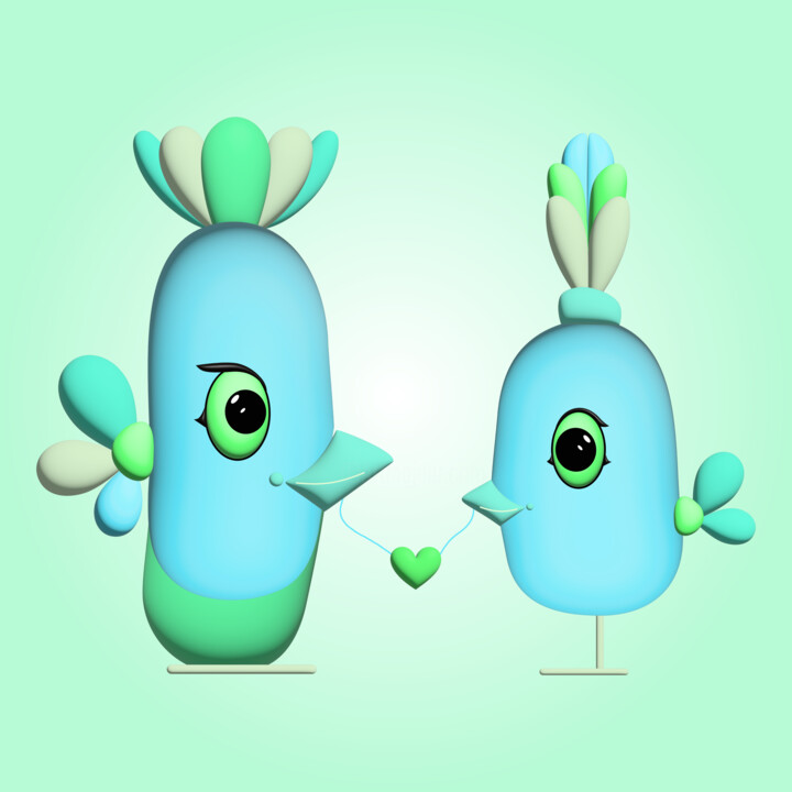 Birds in love I 数字艺术