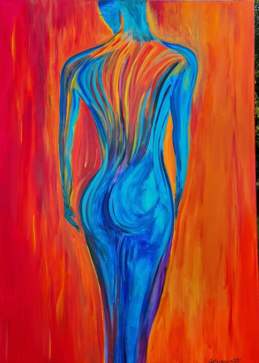 Body Blue 绘画, 27.6x19.7 in