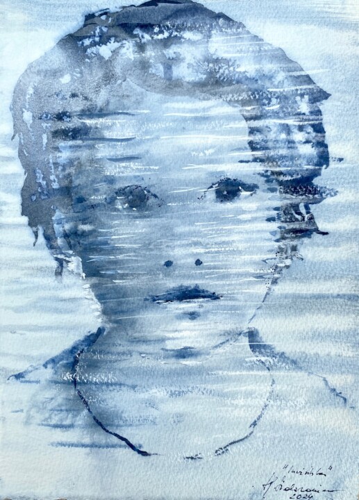 "Portrait d'eau" 2024 绘画, 11x7.9 in