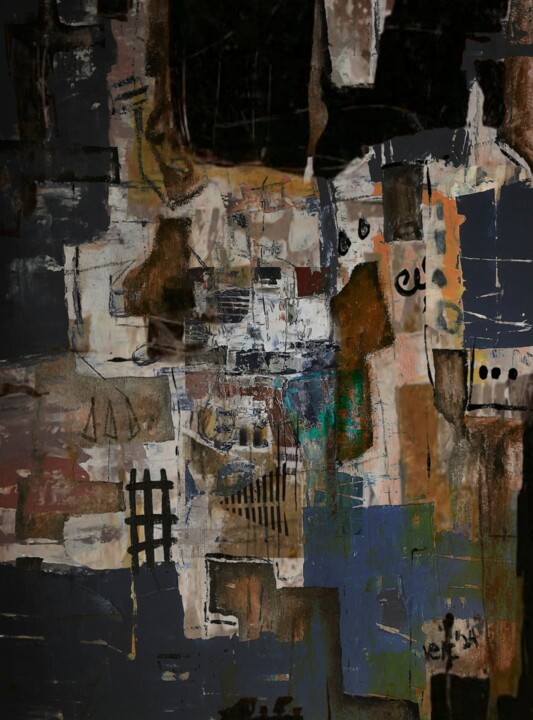 Painting titled "Contemporary Rustic…" by Vercmagnus, Original Artwork, Acrylic