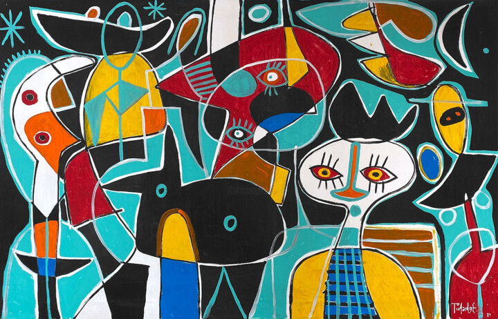 Composición en acua y negro 绘画, 32.7x47.2 in
