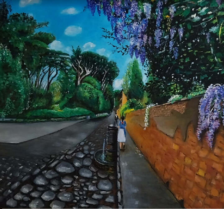 La Mia Appia Antica(Regina Viarum) 绘画, 15x11.8 in