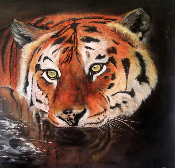Eyes of the Tiger 绘画, 28x28 in