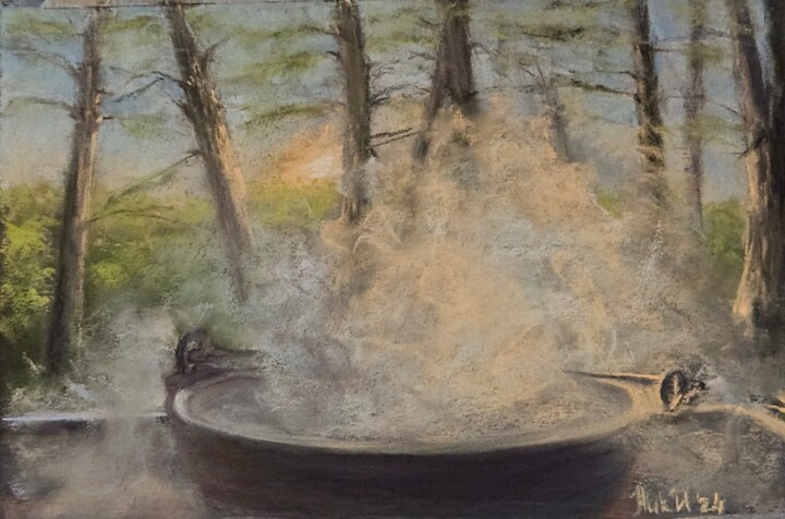 Плов на мангале. Plov. 绘画, 11.8x15.8 in