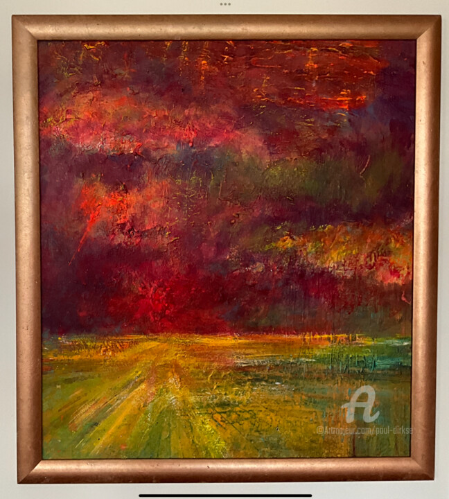 Burning sky 绘画, 34.7x30.7 in